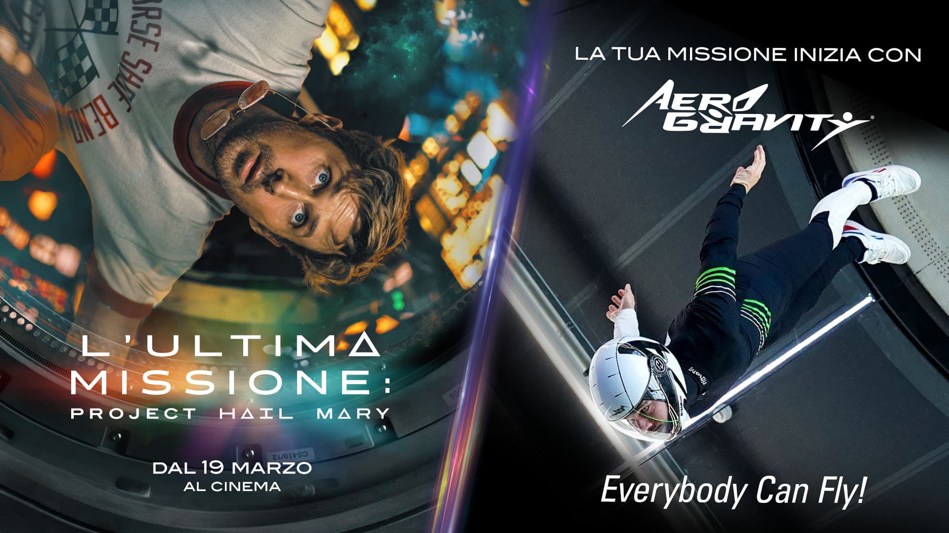 La tua missione inizia con Aero Gravity e prosegue dal 19 marzo al cinema con L'ULTIMA MISSIONE: PROJECT HAIL MARY