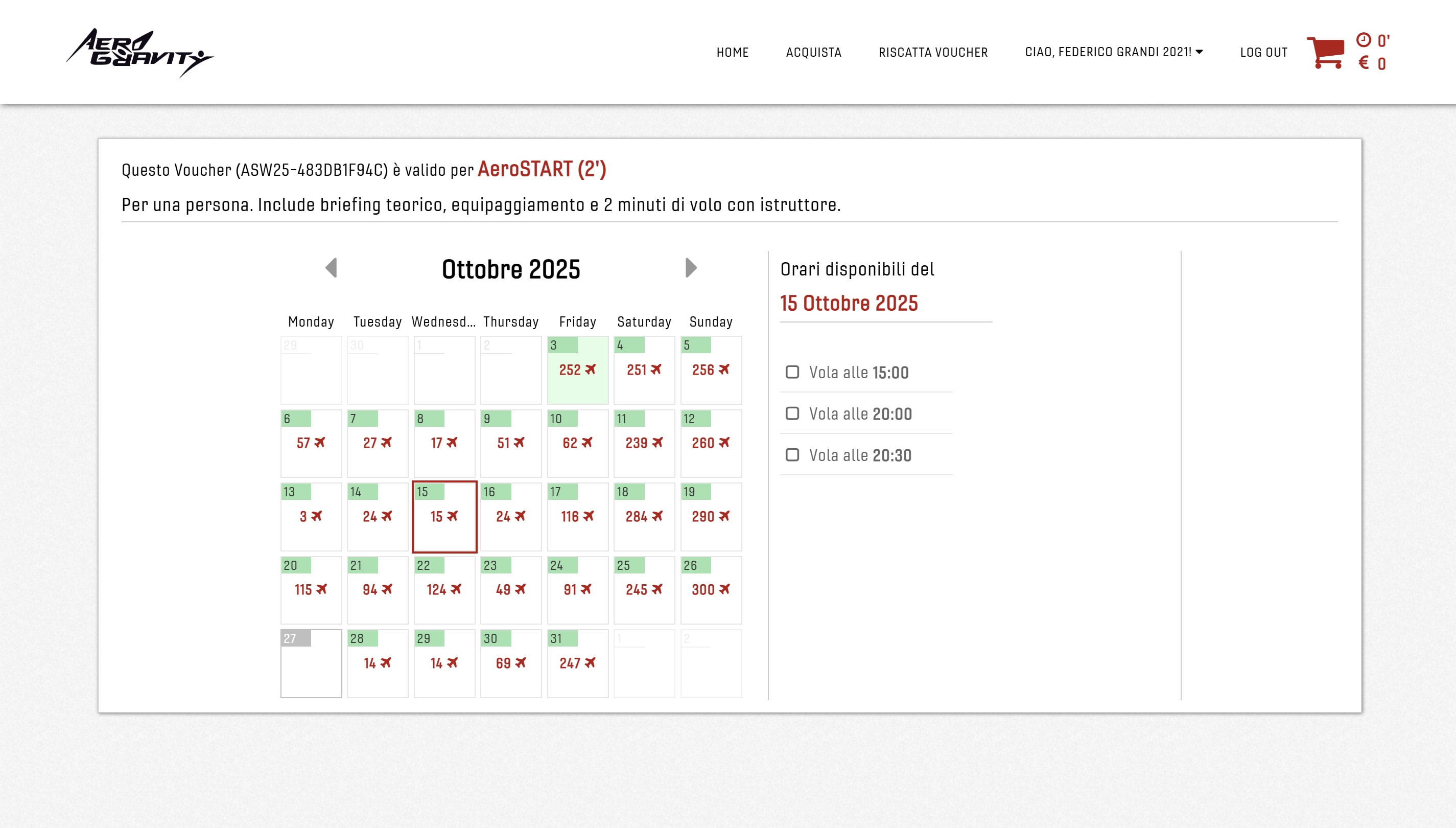 Select date and time