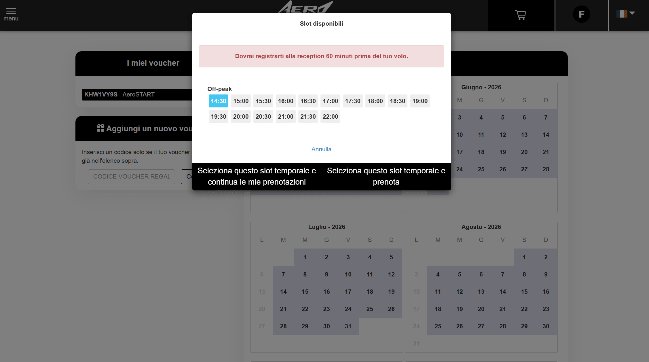 Select flight time