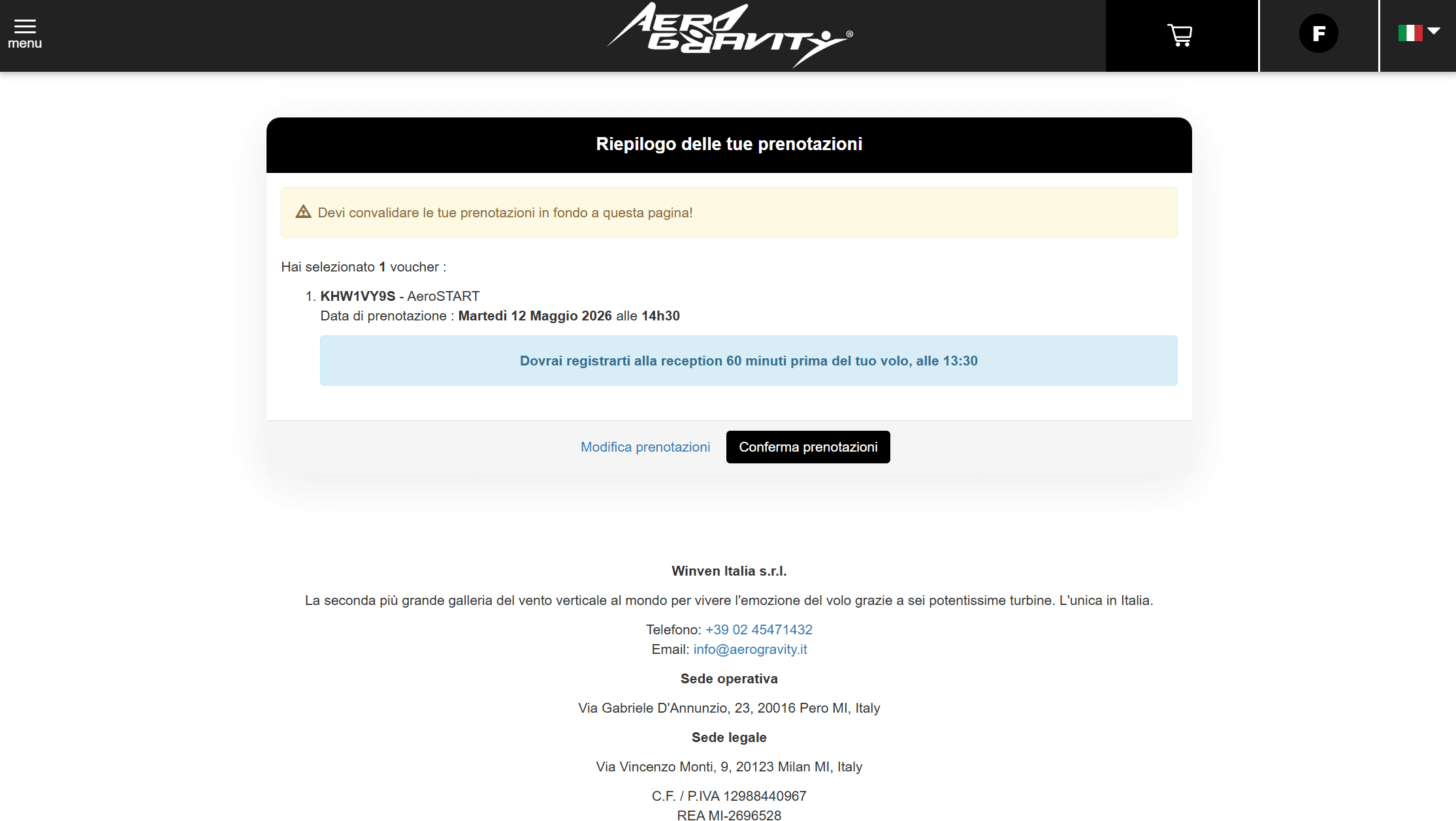 Confirm booking summary